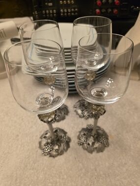 1985 Carmel Studio Pewter Grape Stem - Set of 4
